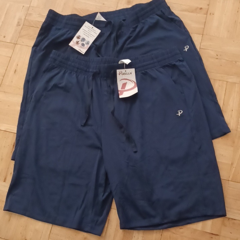 Pudolla mens shorts 2 pair workout shorts mens size xlarge Navy blue